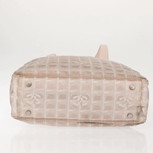 CHANEL New Travel Line Tote Bag Canvas Pink CC Auth BA5609 - Picture 7 of 16